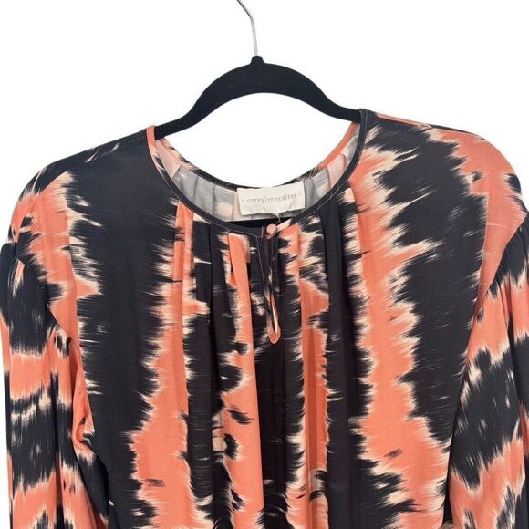 Anthropologie Corey Lynn Calter Annika Blouse Black/Peach Size XS NWT - Picture 5 of 11